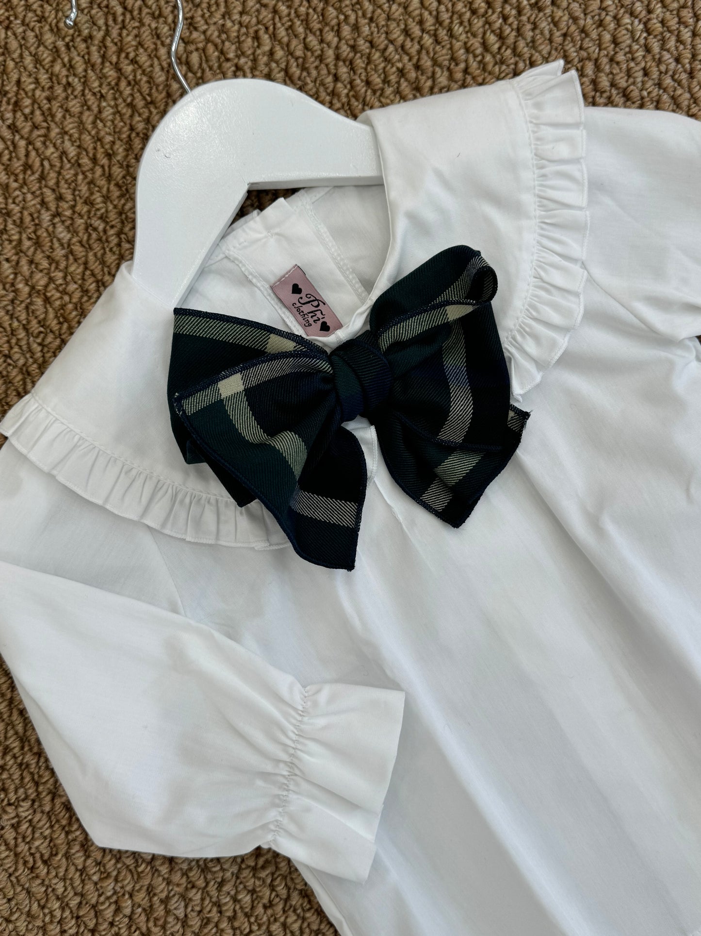 Camicia con fiocco tartan