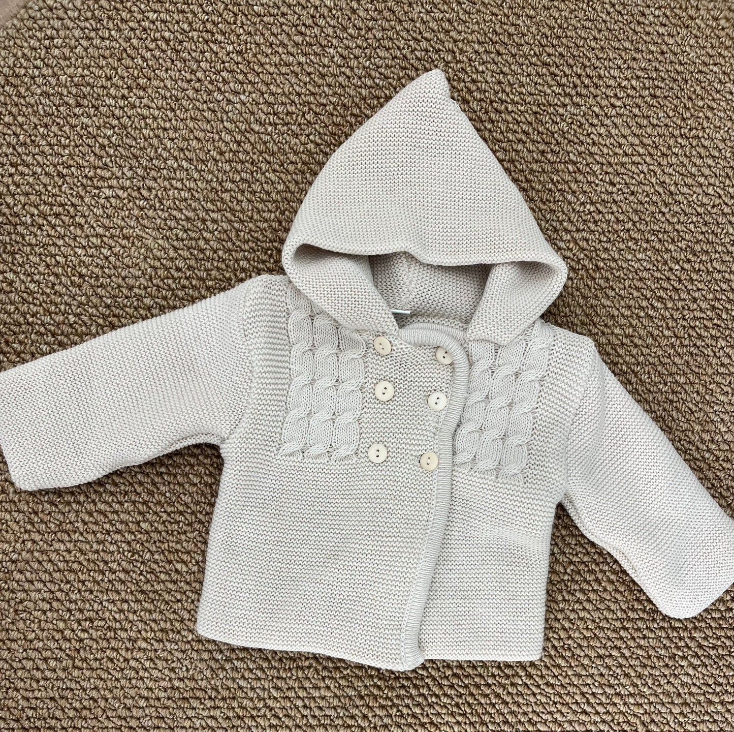 Cardigan Doppio Petto Con Cappuccio
