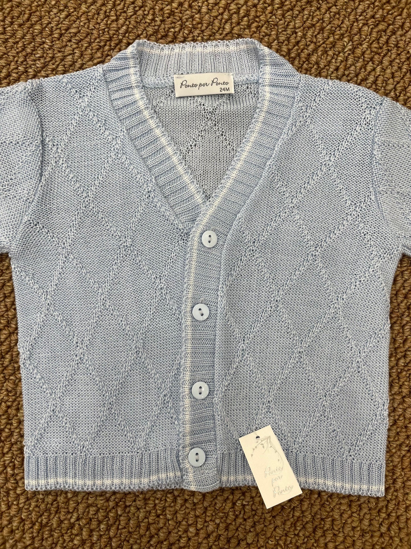Cardigan Filo Cielo Rombi