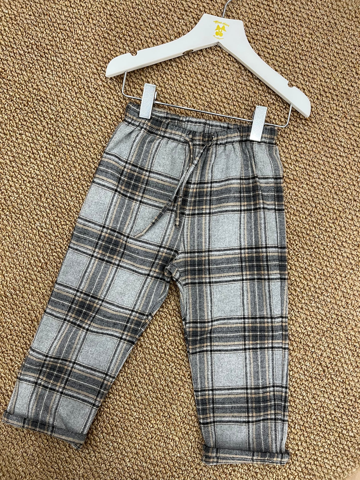 Pantaloni Flanella Scozzese Con Molla