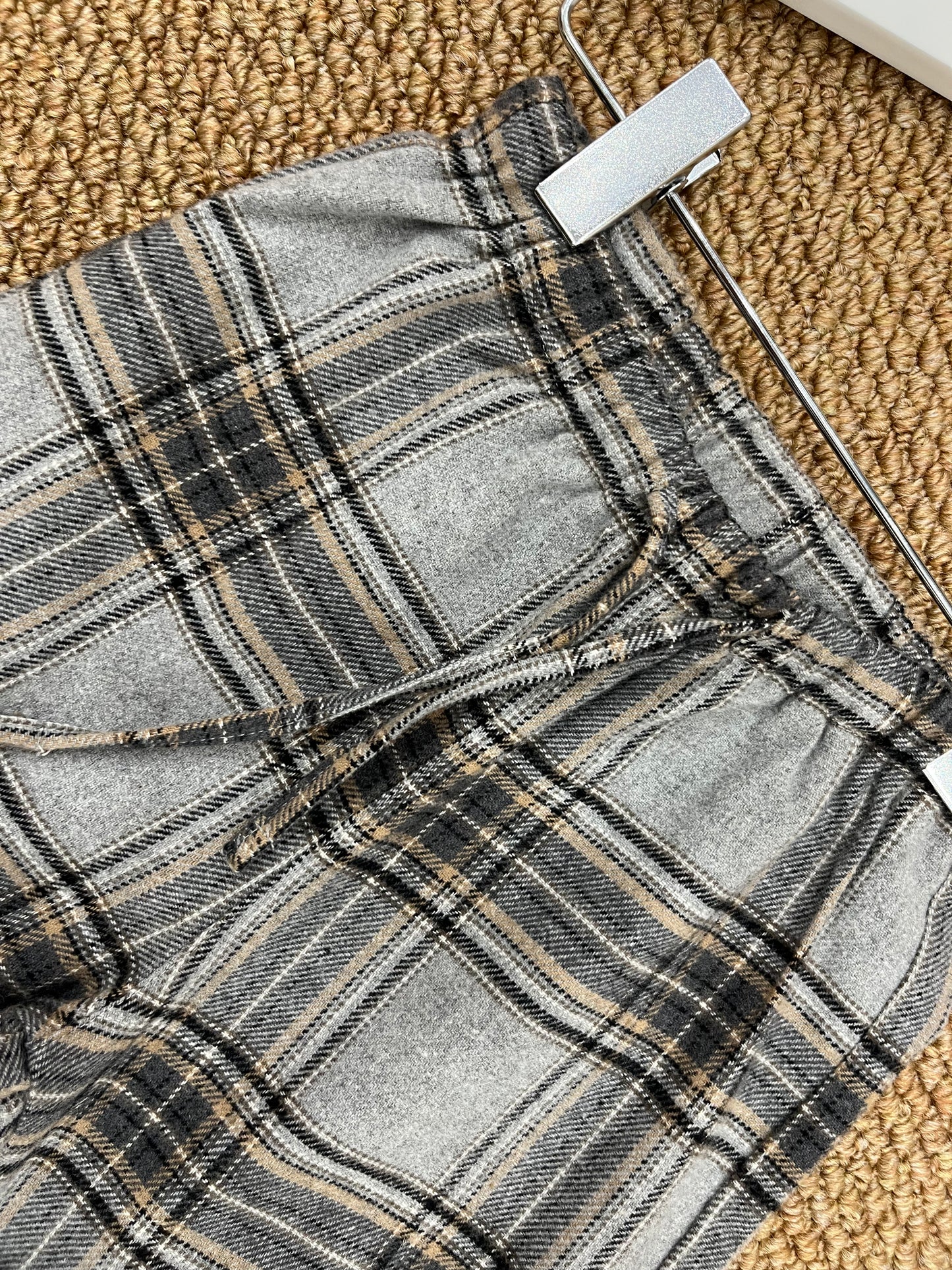 Pantaloni Flanella Scozzese Con Molla