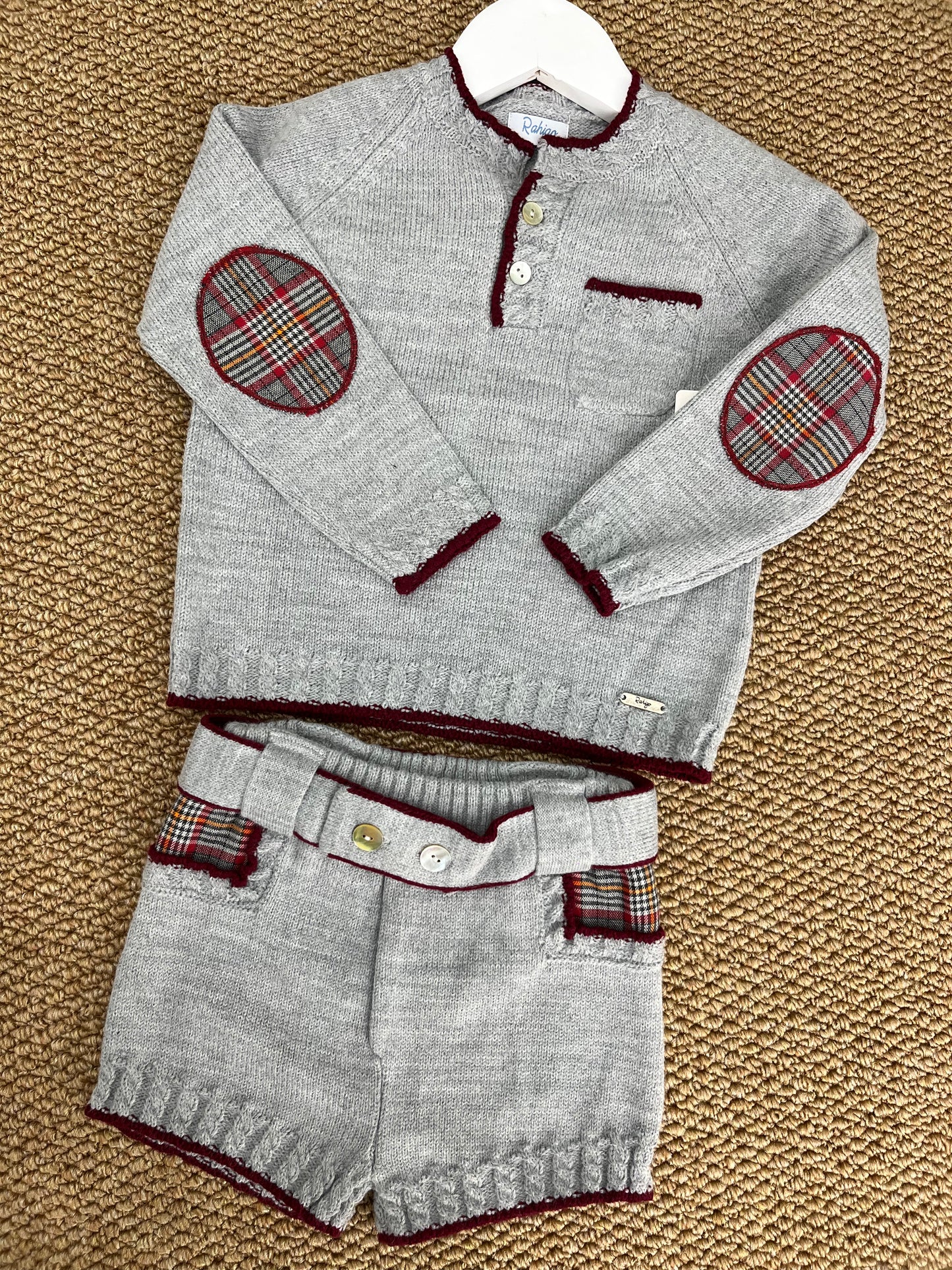 Cord-Set 2 Pezzi Grigio/Bordaux