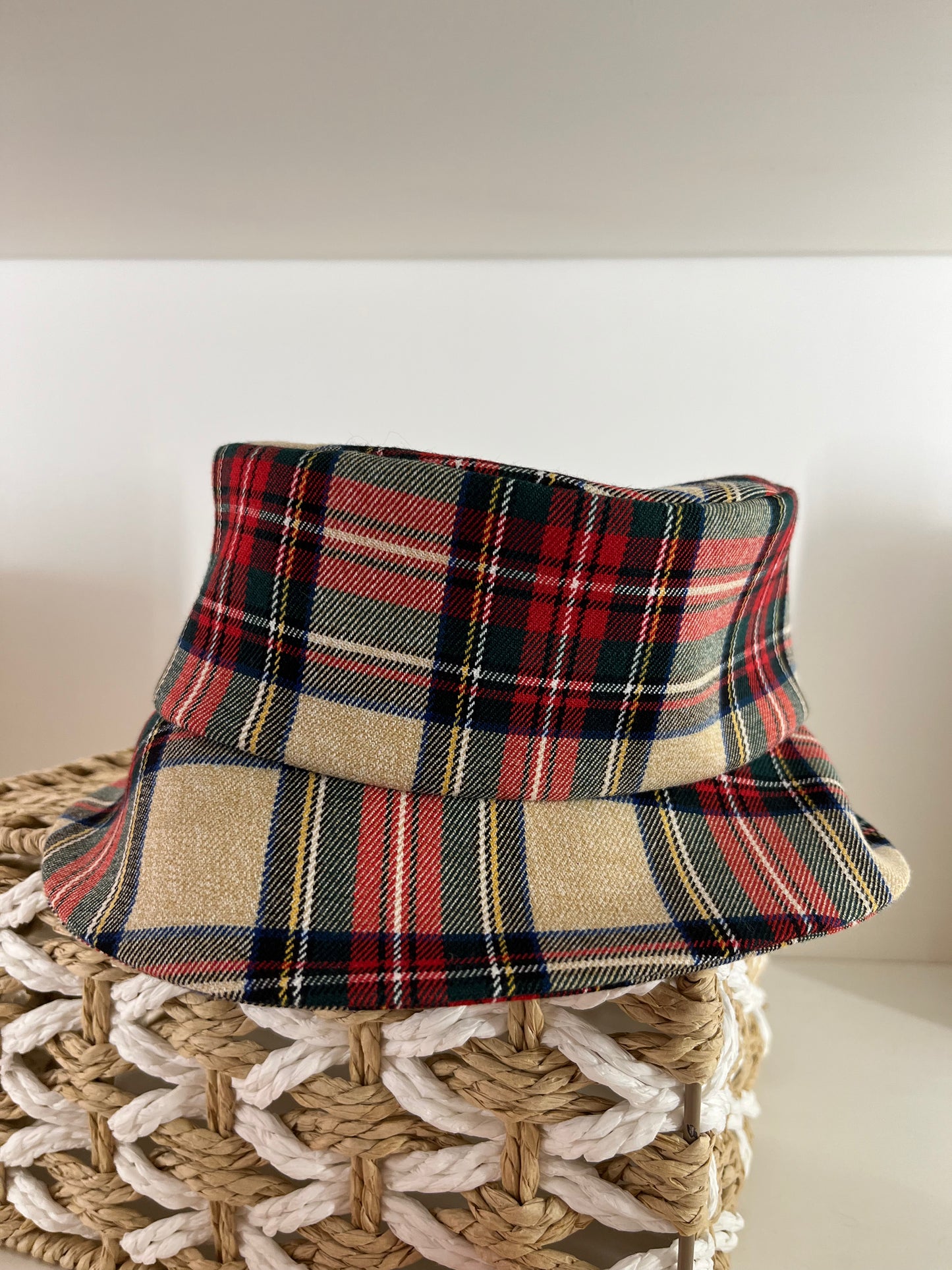 Cappello Tartan Fiocco Velluto Verde