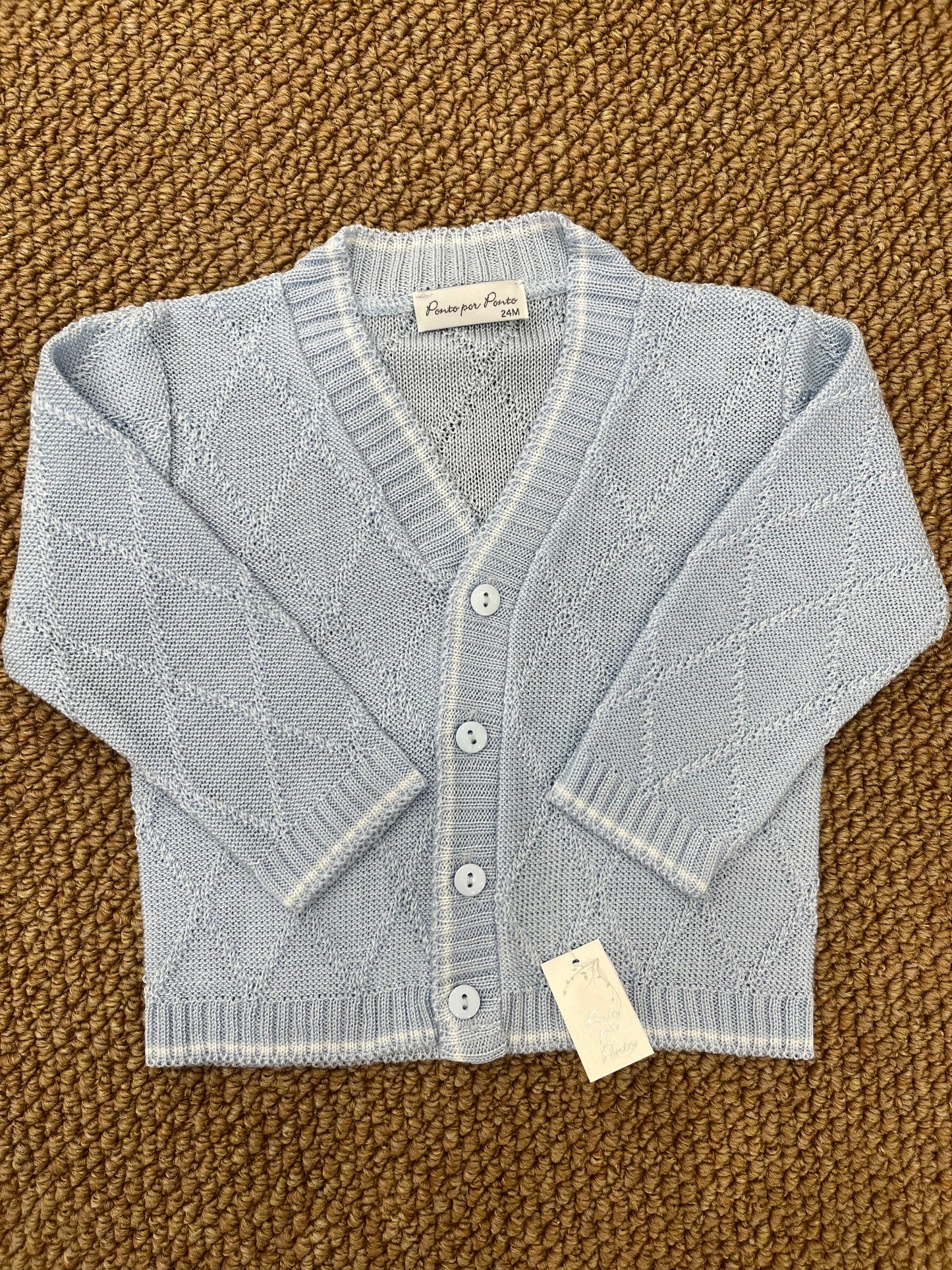 Cardigan Filo Cielo Rombi