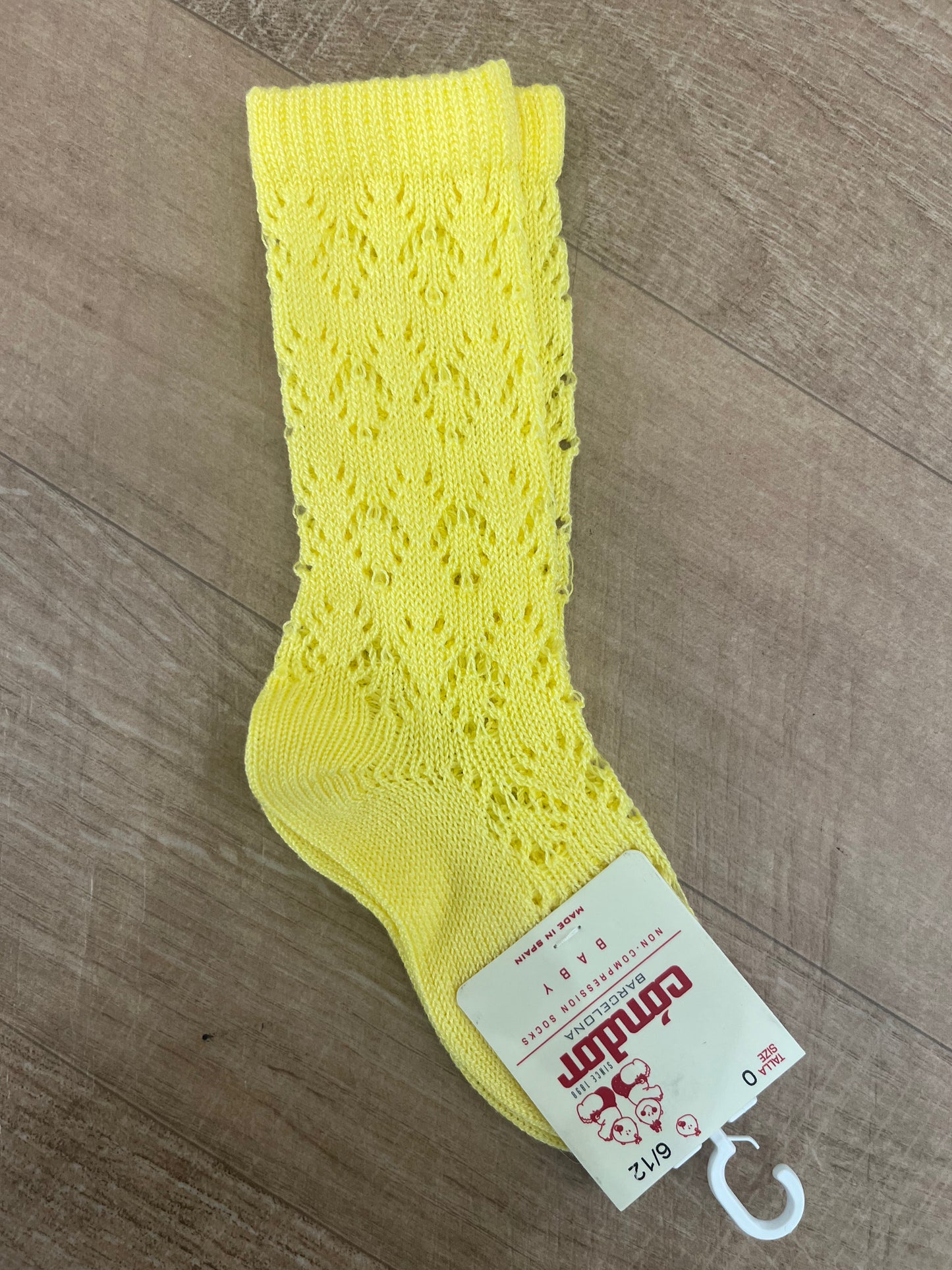 Calze in cotone perle con traforato geometrico LIMONCELLO