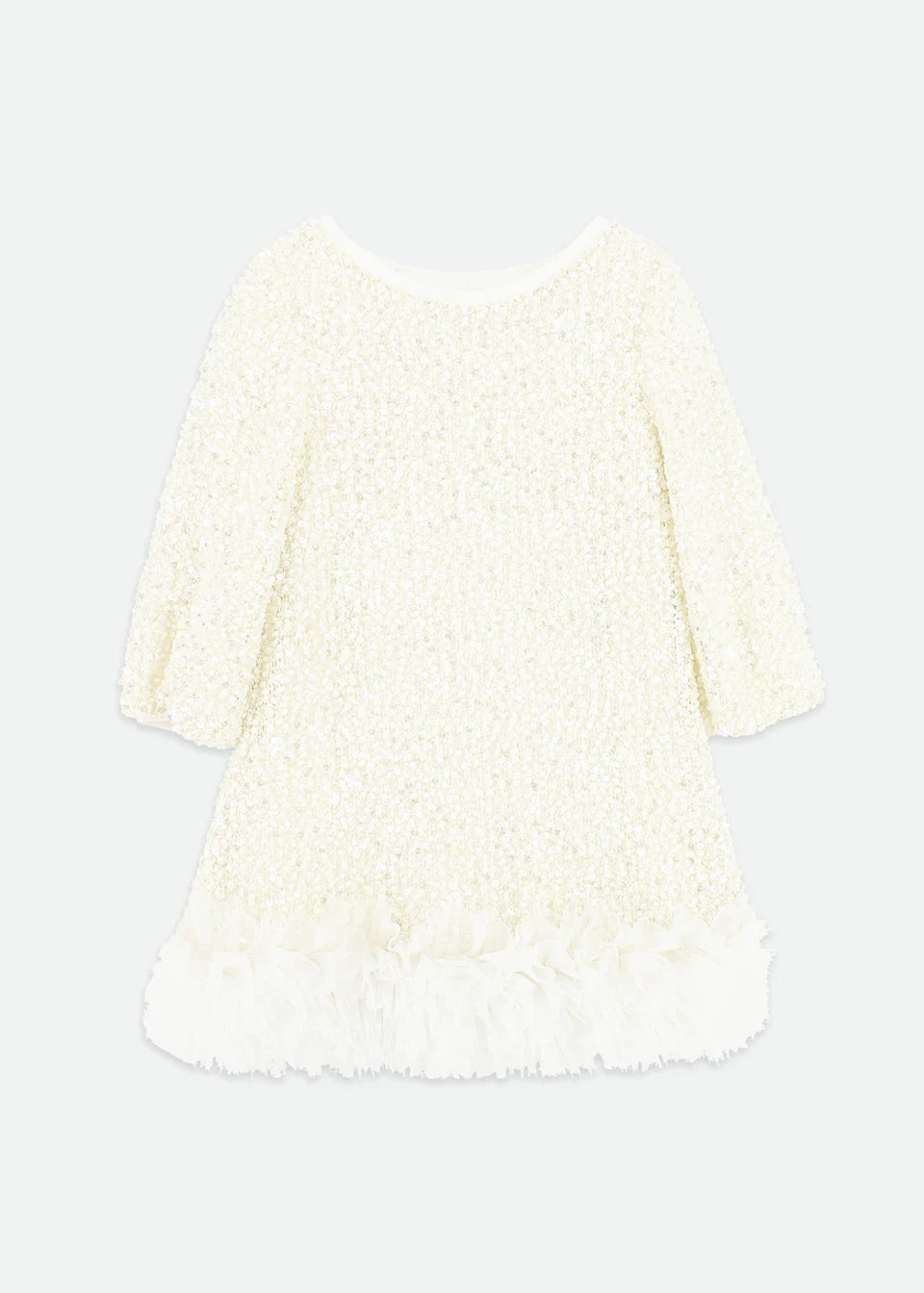 Jeanette Boucle Sequin Dress Snowdrop