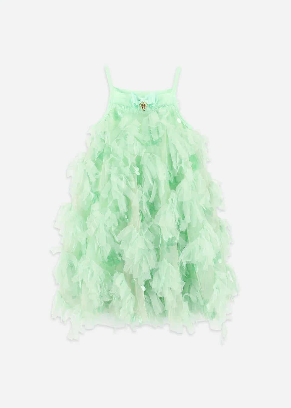 Abito Palma 3D Tulle and Sequin Mint