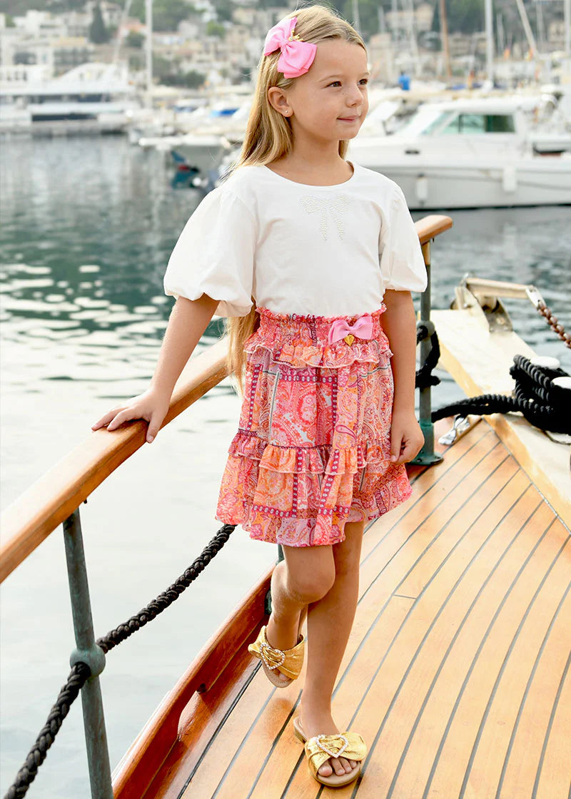 T-shirt Crop Dollie Pearl Bow Bucaneve