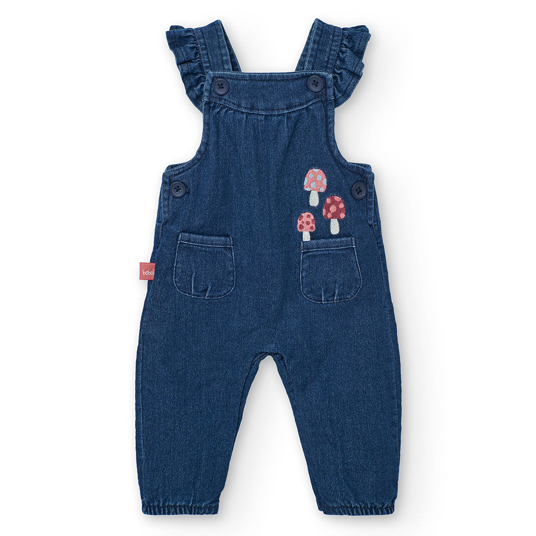 Completo salopette in denim con body