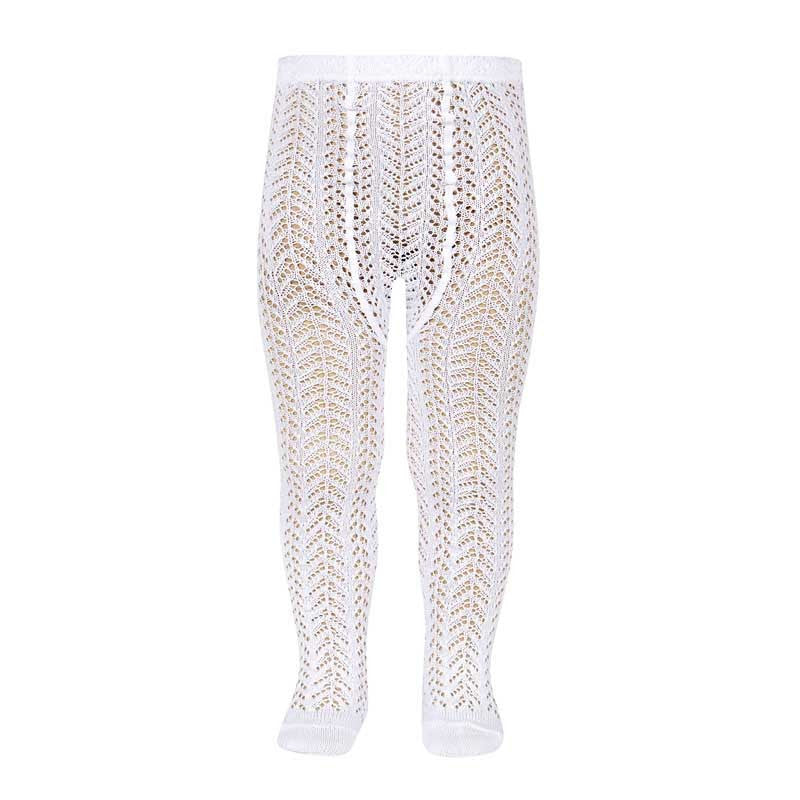 Calzamaglia in cotone perle traforata BIANCO