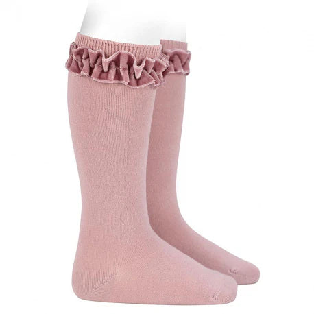 Calze Lunghe in Maglia Rasata con Nastro in Velluto CONDOR 2459