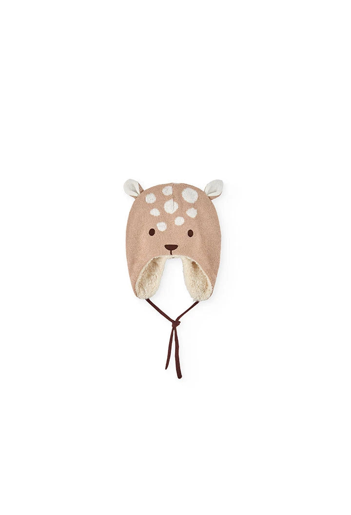 Cappello marrone con stampa animale