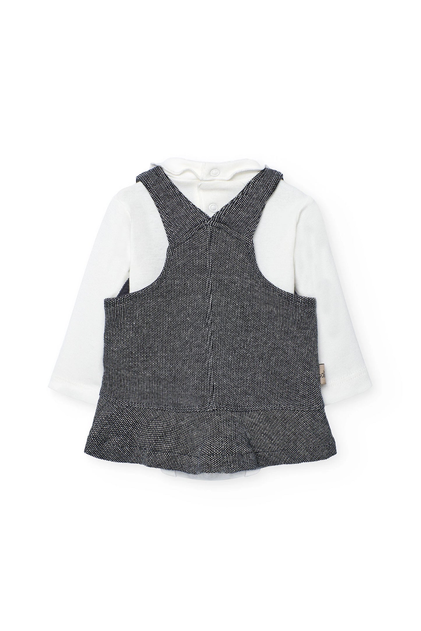 Completo neonata in maglia grigia animali