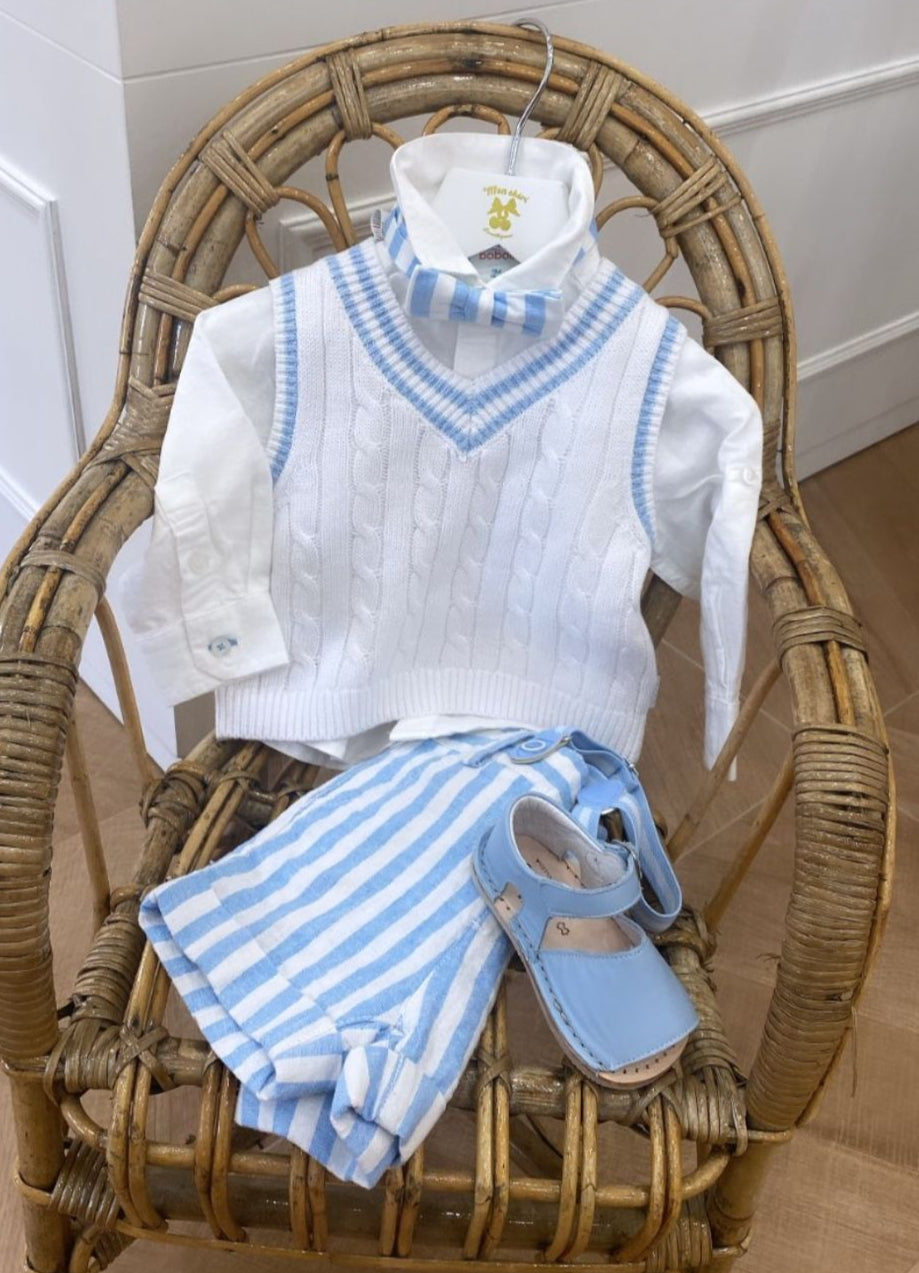 Completo Camicia,Gilet e Bermuda Con Bretelle