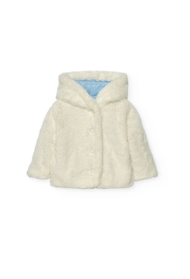 Cappottino neonato reversibile celeste bianco