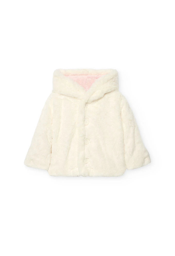Cappottino per neonata reversibile rosa e bianca