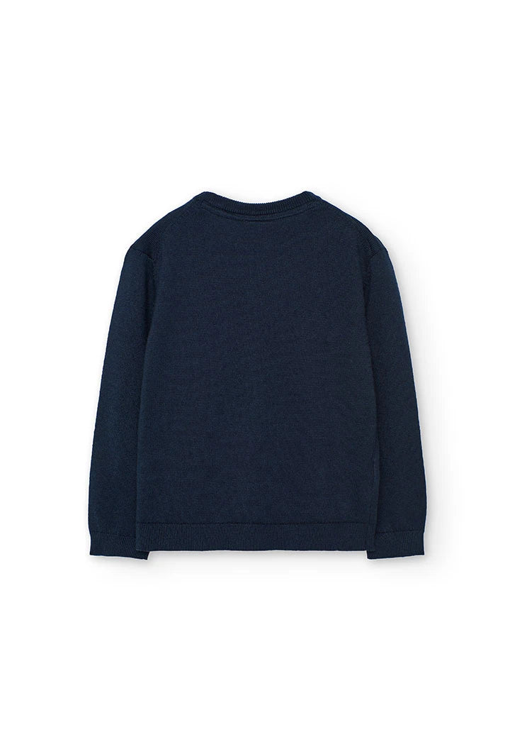Maglione bambino geometrico blu