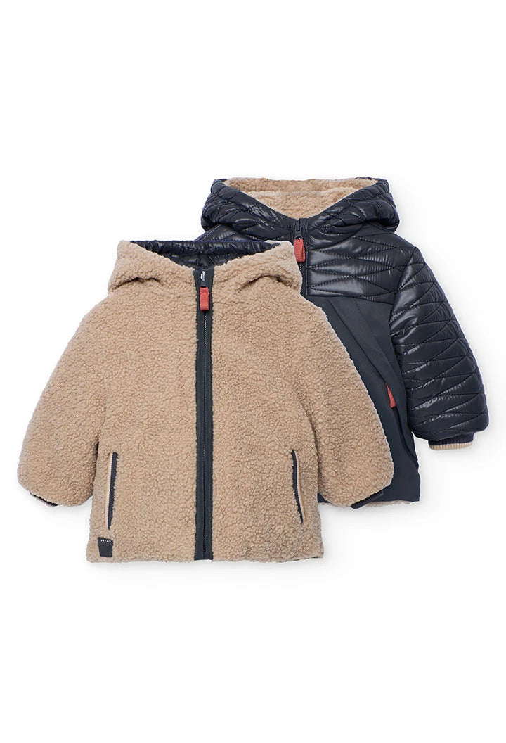 Parka tessuto tecnico reversibile grigio