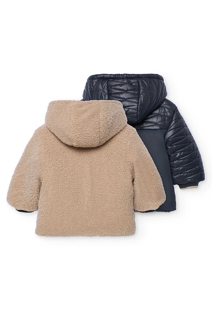 Parka tessuto tecnico reversibile grigio