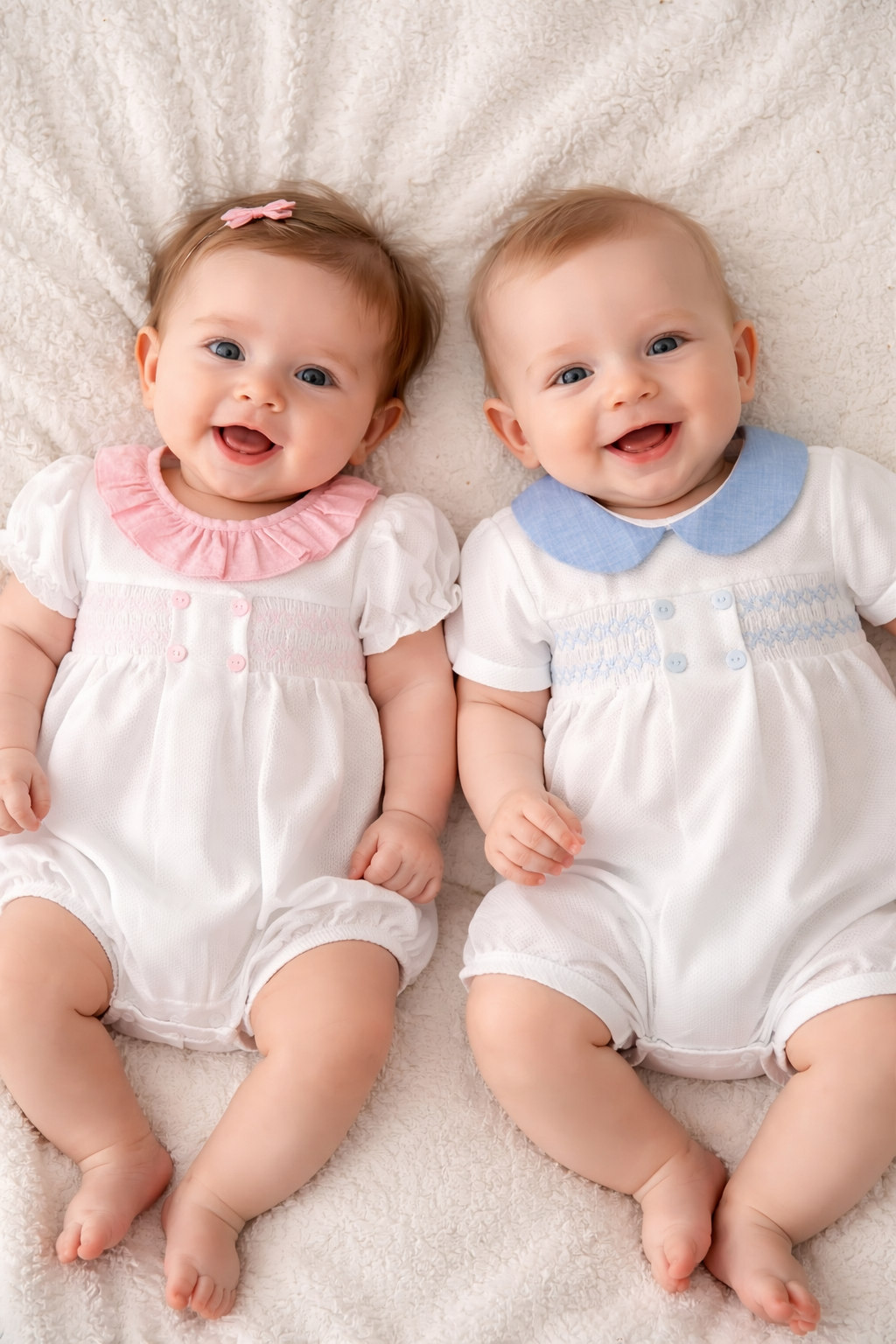 Pagliaccetto smock boy celeste