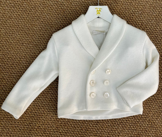 Cardigan doppio petto latte