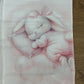 Mussola bunny pink 100% cotone garzato 75x75