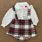 Salopette tartan con camicia