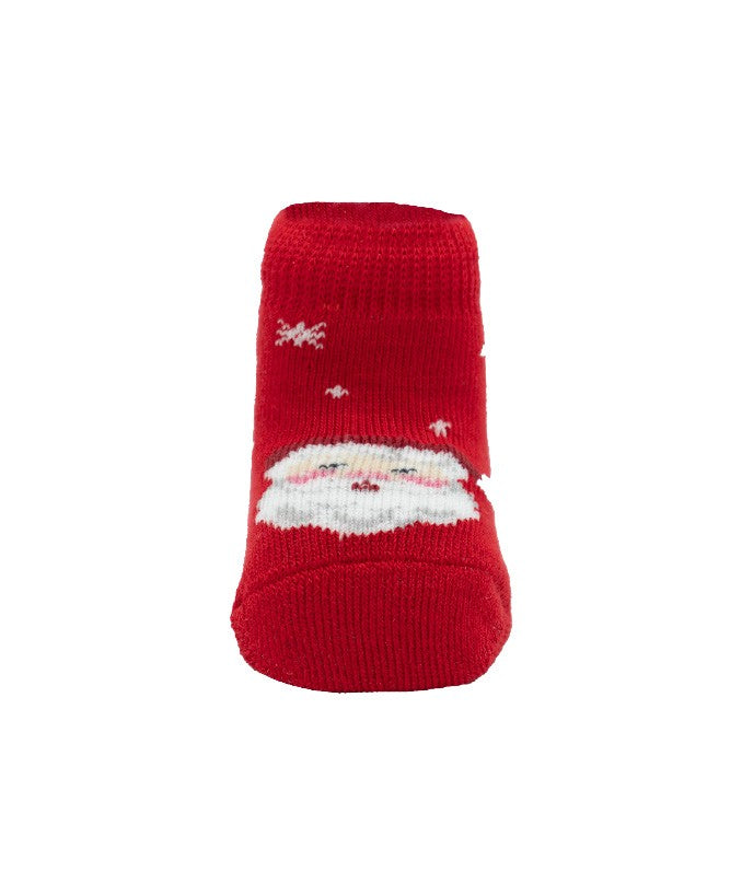 Babbucce Natale Rossa Con Motivo Babbo Natale