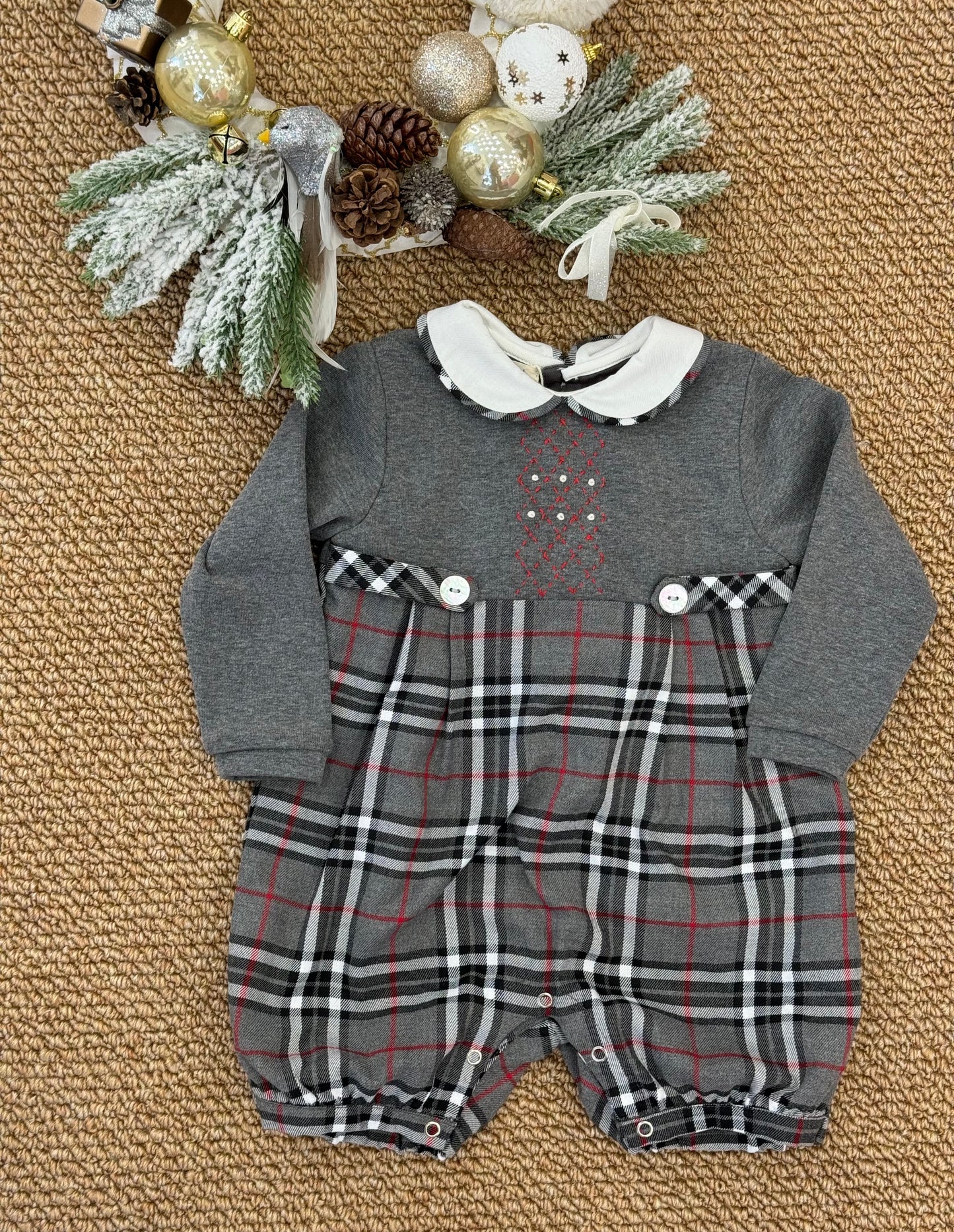 Pagliaccetto tartan grigio boy