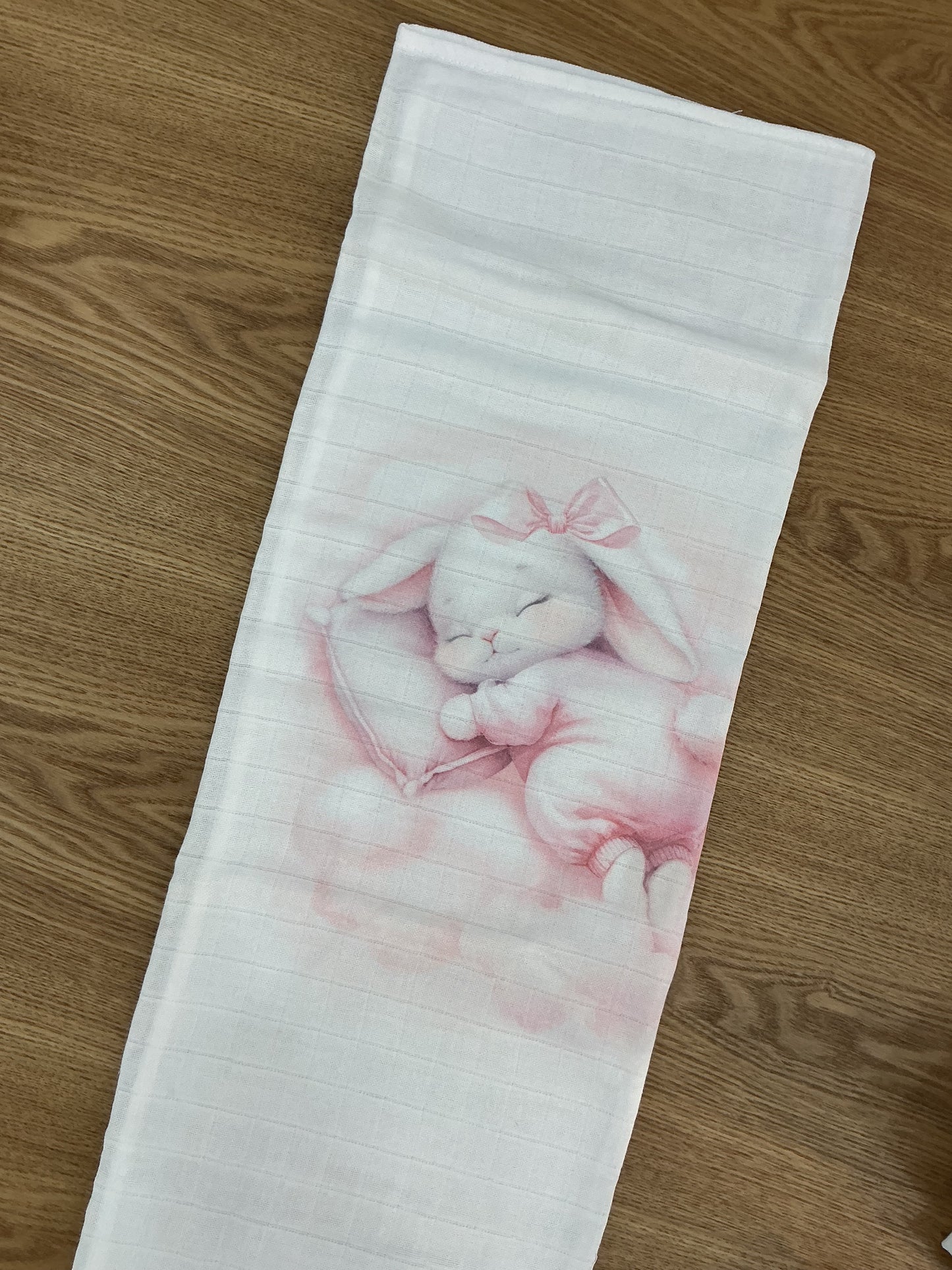Mussola bunny pink 100% cotone garzato 75x75