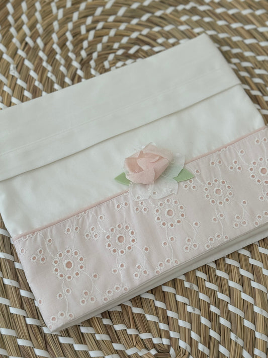 Lenzuola rose pizzo San Gallo
