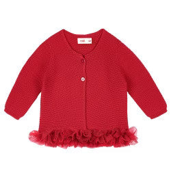 Cardigan Punto Legaccio con Tulle ROSSO