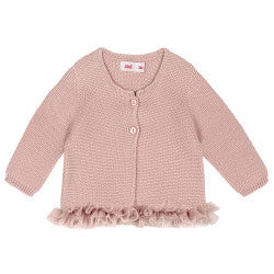 Cardigan Punto Legaccio con Tulle ROSA ANTICO