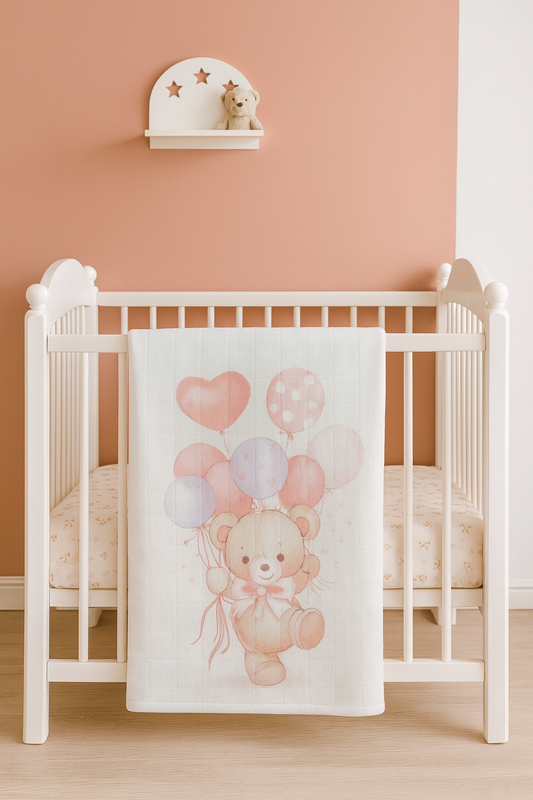 Mussola XXL teddy pink party
