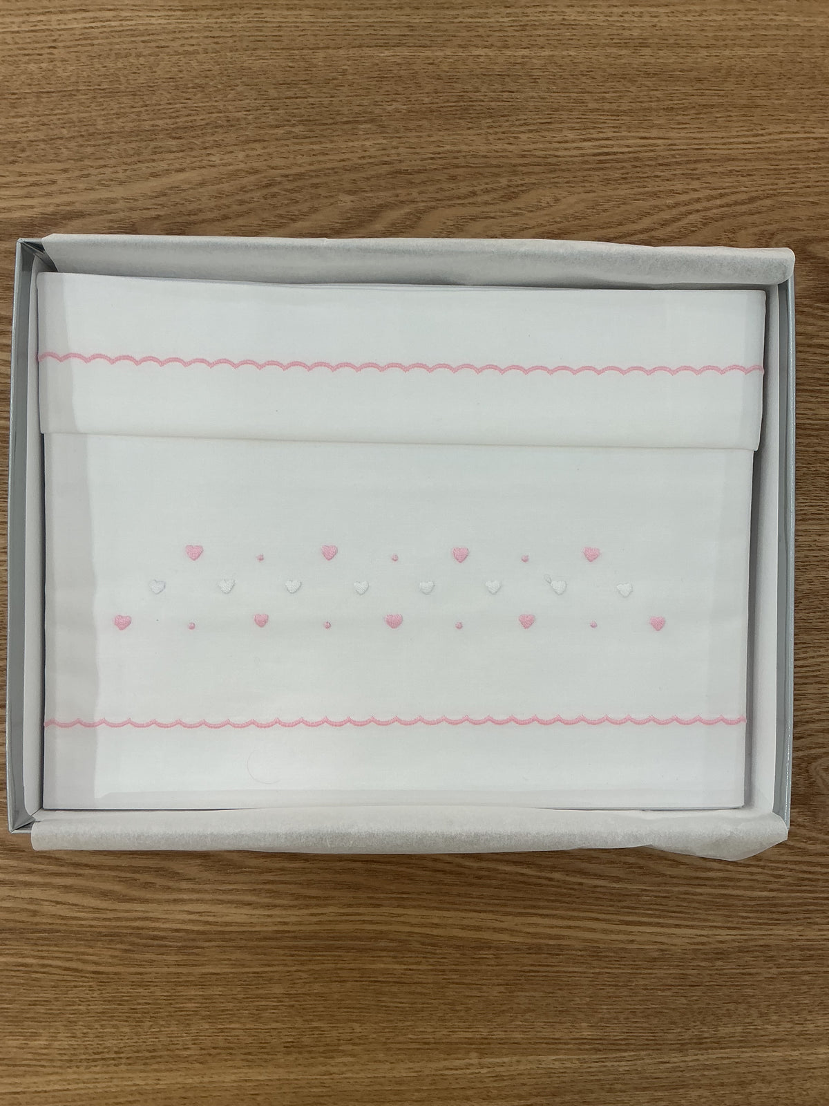 Lenzuola carrozzina cuori rosa 45243