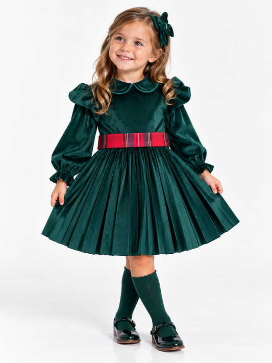 Abito Scarlet Velvet Bimba Green C300/B