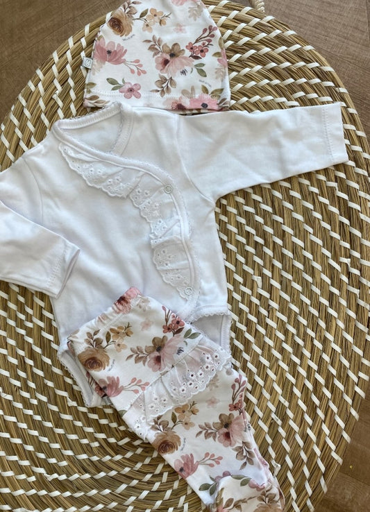 Completo Clinico FLOWERS 3 pezzi Cotone TODO AMOR