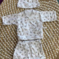 Completo Clinico PREMATURI Fiori 3 pezzi Cotone TODO AMOR