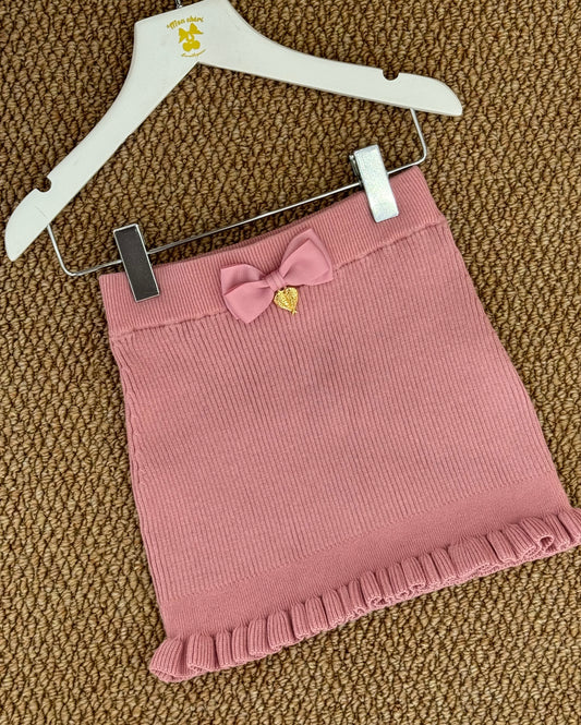 Mini in maglia con fiocco