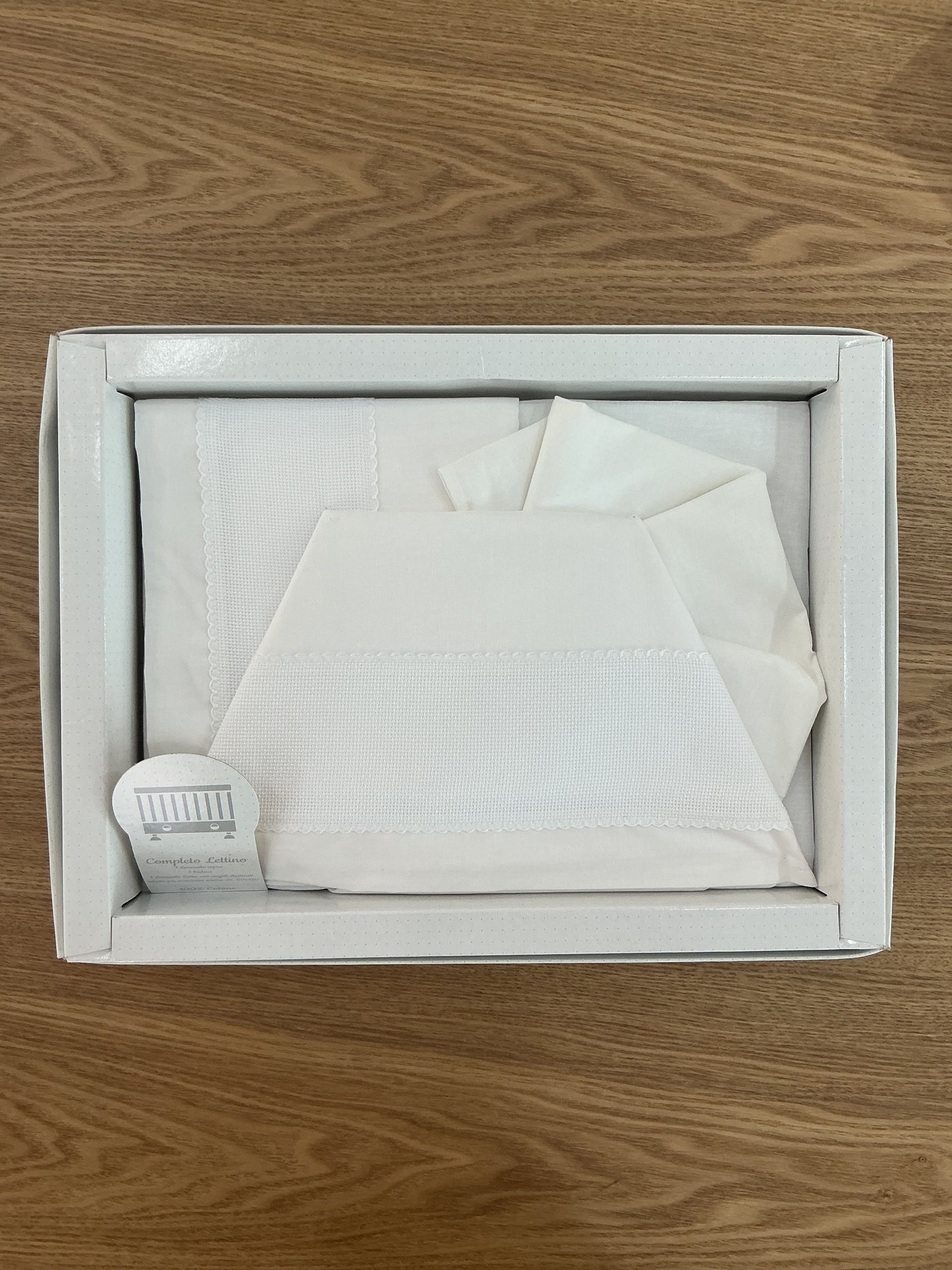 Set lenzuola bianco tela Aida