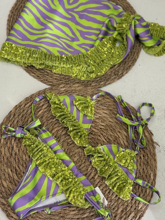Costume Bikini Matirial Girl Con Pareo