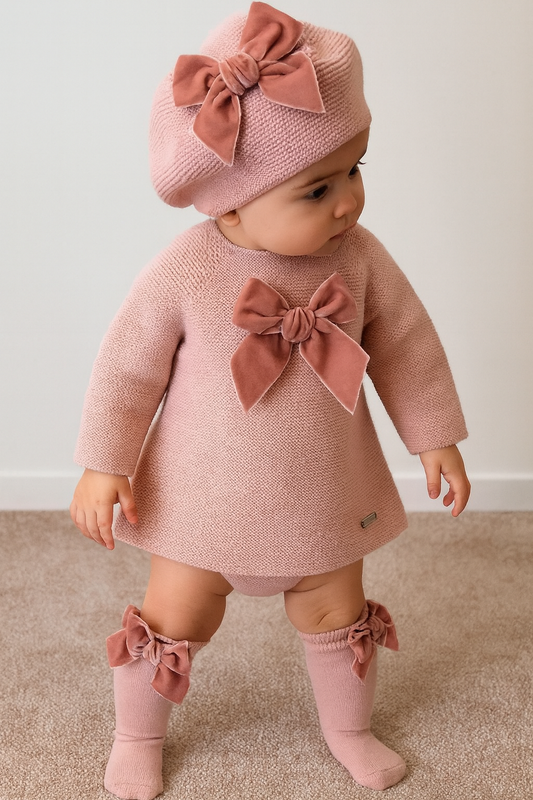Completo condor fiocco velvet rosa