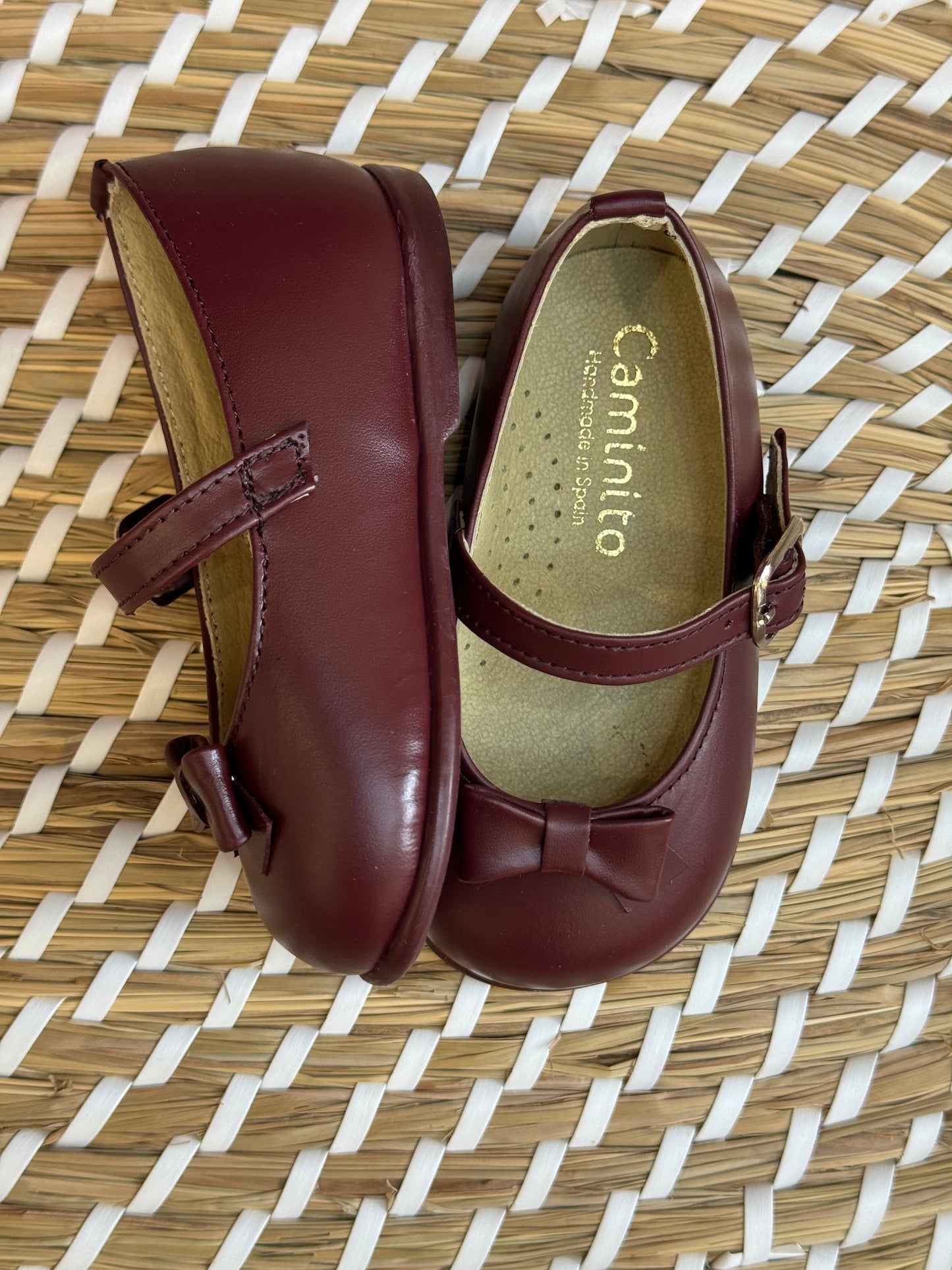 Ballerina burgundy primi passi in pelle