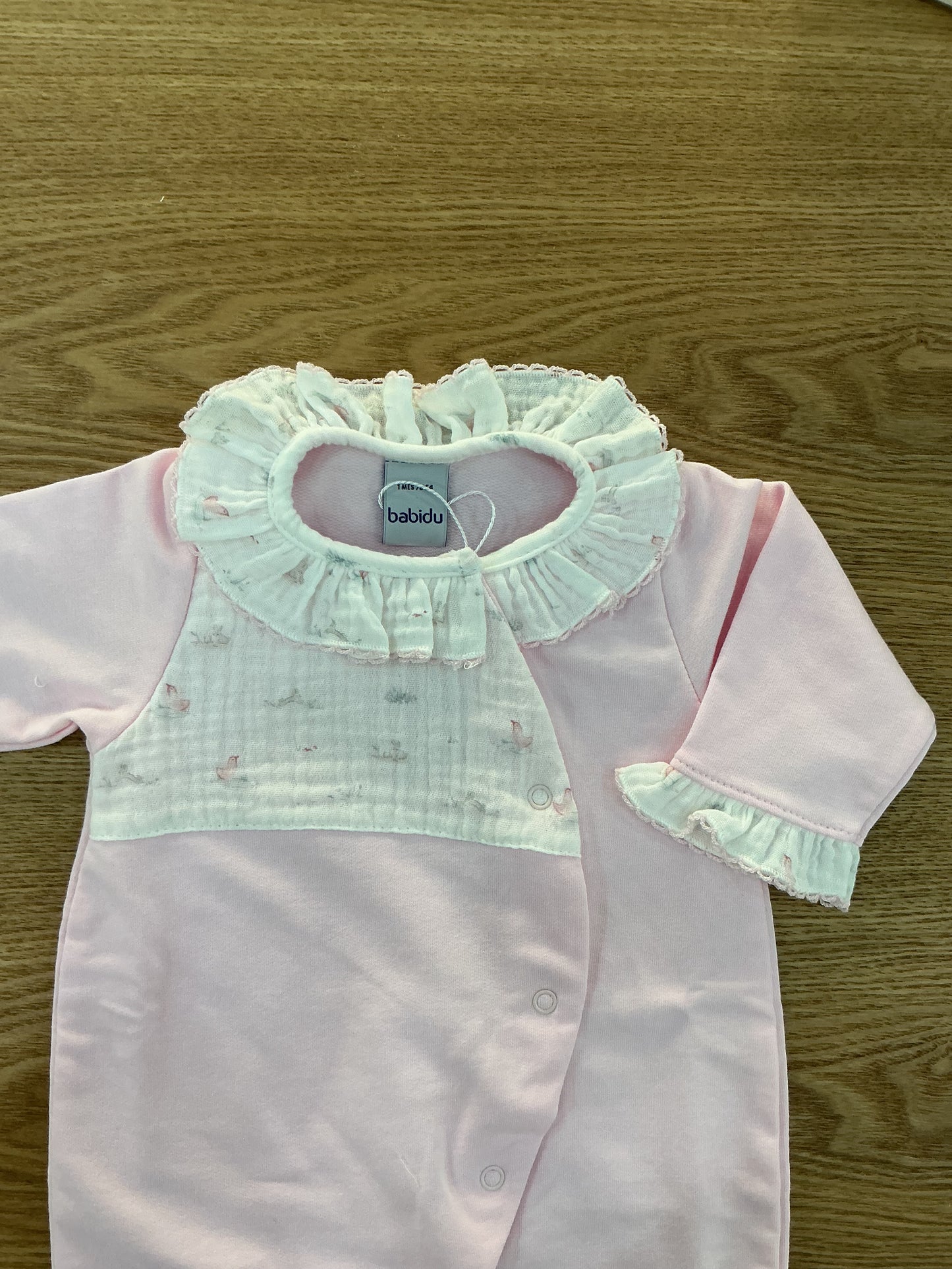 Tutina cotone passerotto rosa