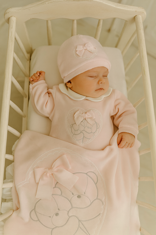 Uscita clinica pink teddy con tutina