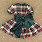 Abito tartan fiocco velluto