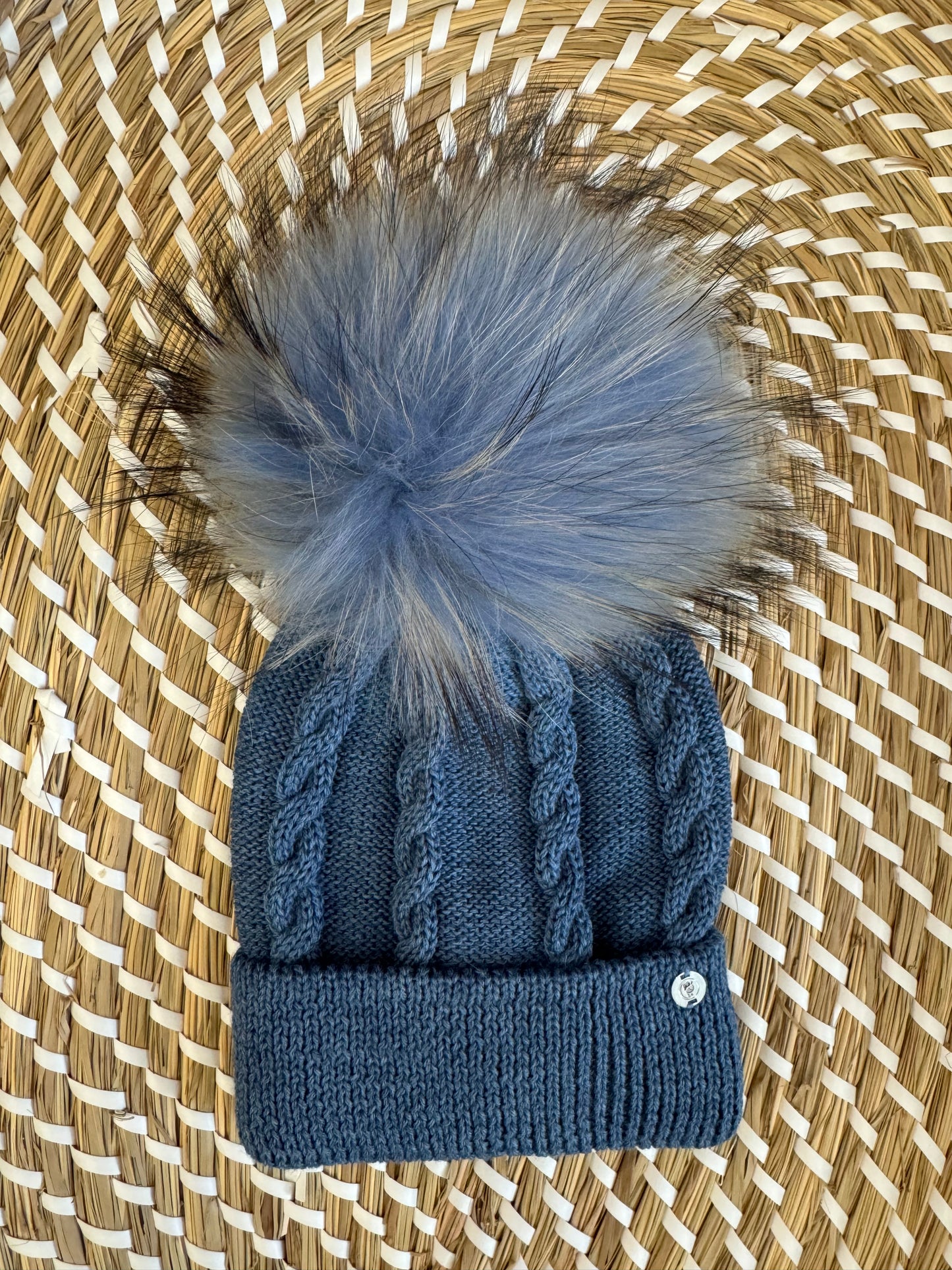 Cappello lana blu jeans