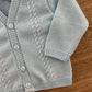 Cardigan filo ponto celeste