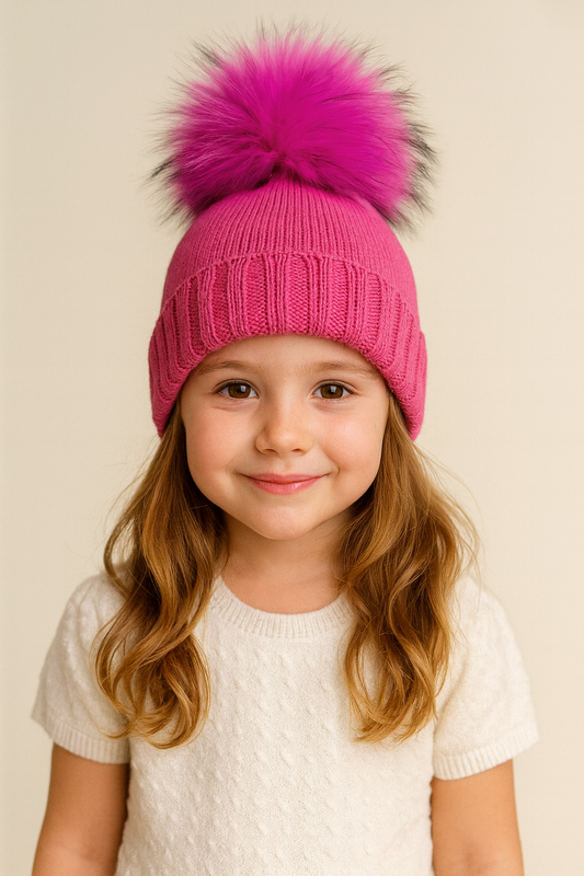 Cappello lana fucsia