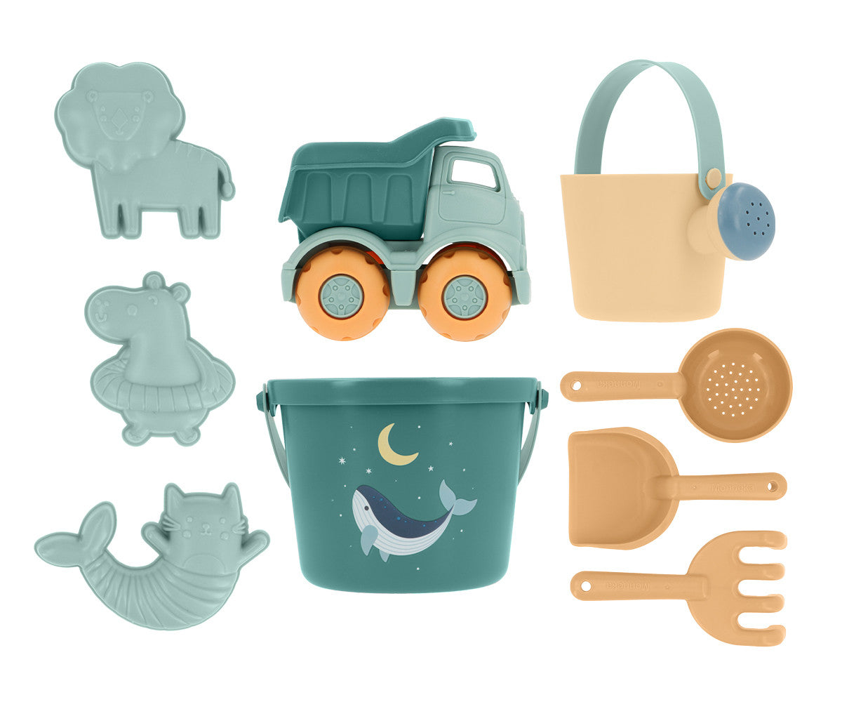 Set Spiaggia giochi Monneka Teal Whale + Camioncino